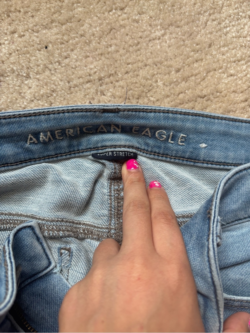 BUNDLE American Eagle Outfitters Women’s Light Blue & Medium Blue Skinny Jeans - Picture 5 of 6